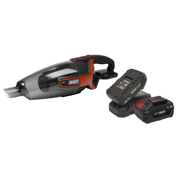 Sealey CP20VCVKIT Cordless Handheld Vacuum Cleaner 650ml 20V Kit - 2 Batteries