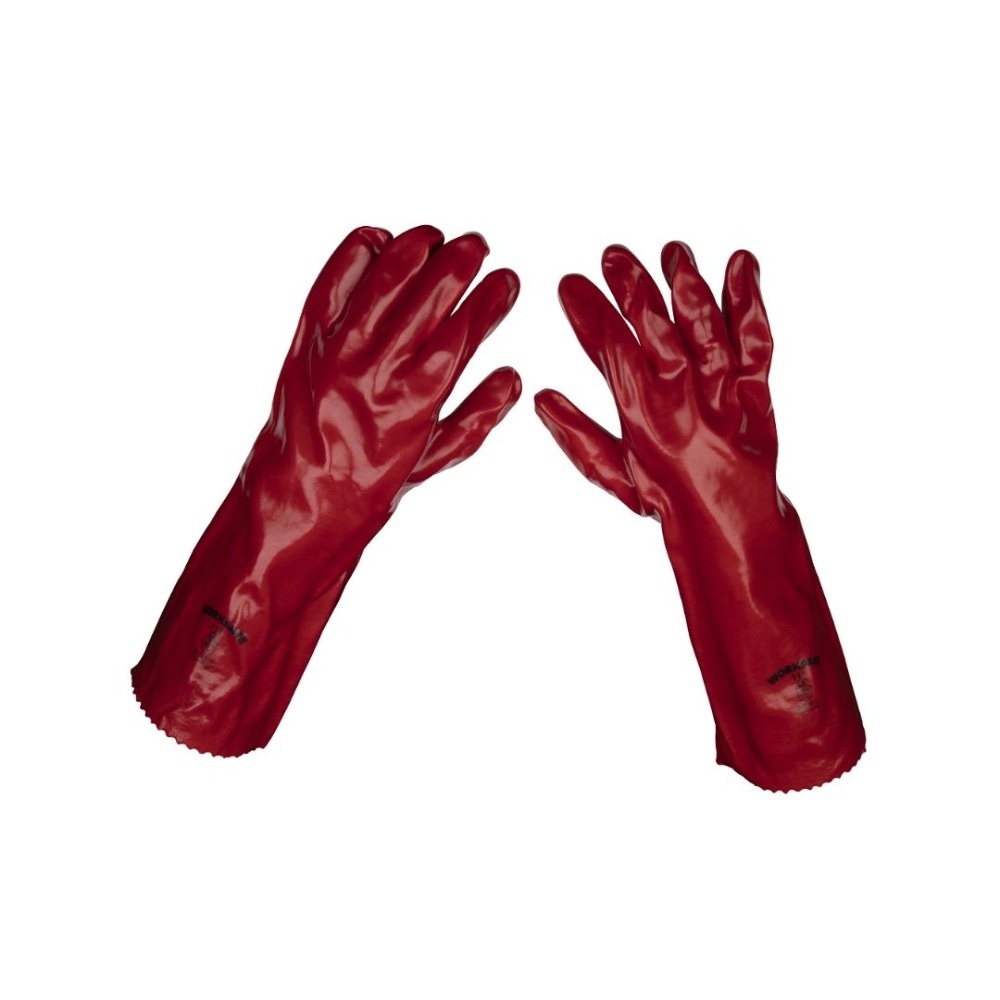Sealey 9114 Red PVC Gauntlets 450mm - Pair