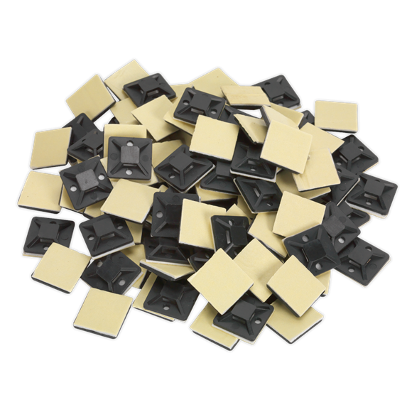 Sealey CTM2020B Self-Adhesive Cable Tie Mount 20 x 20mm Black Pack of 100