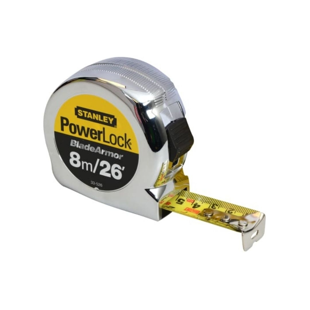 Stanley STA033526 PowerLock BladeArmor Pocket Tape 8m/26ft (Width 25mm)