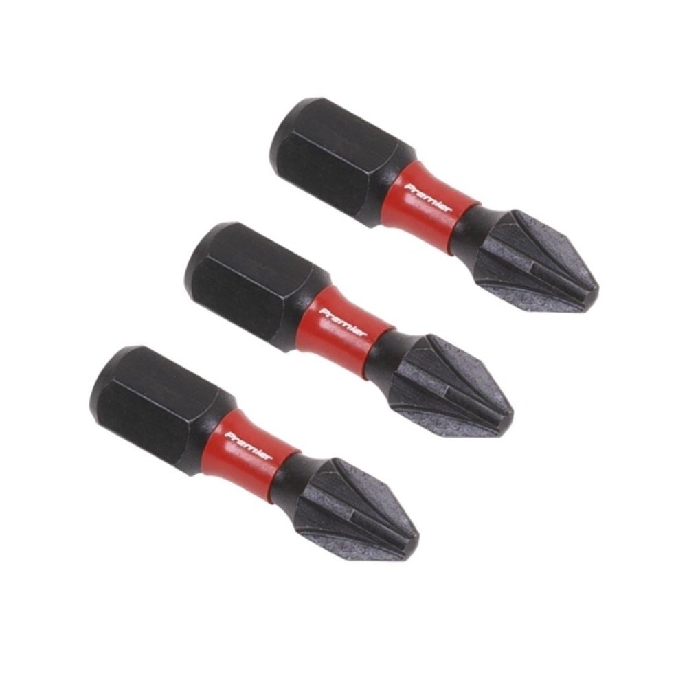 Sealey AK8208 Pozi #2 Impact Power Tool Bits 25mm - 3pc