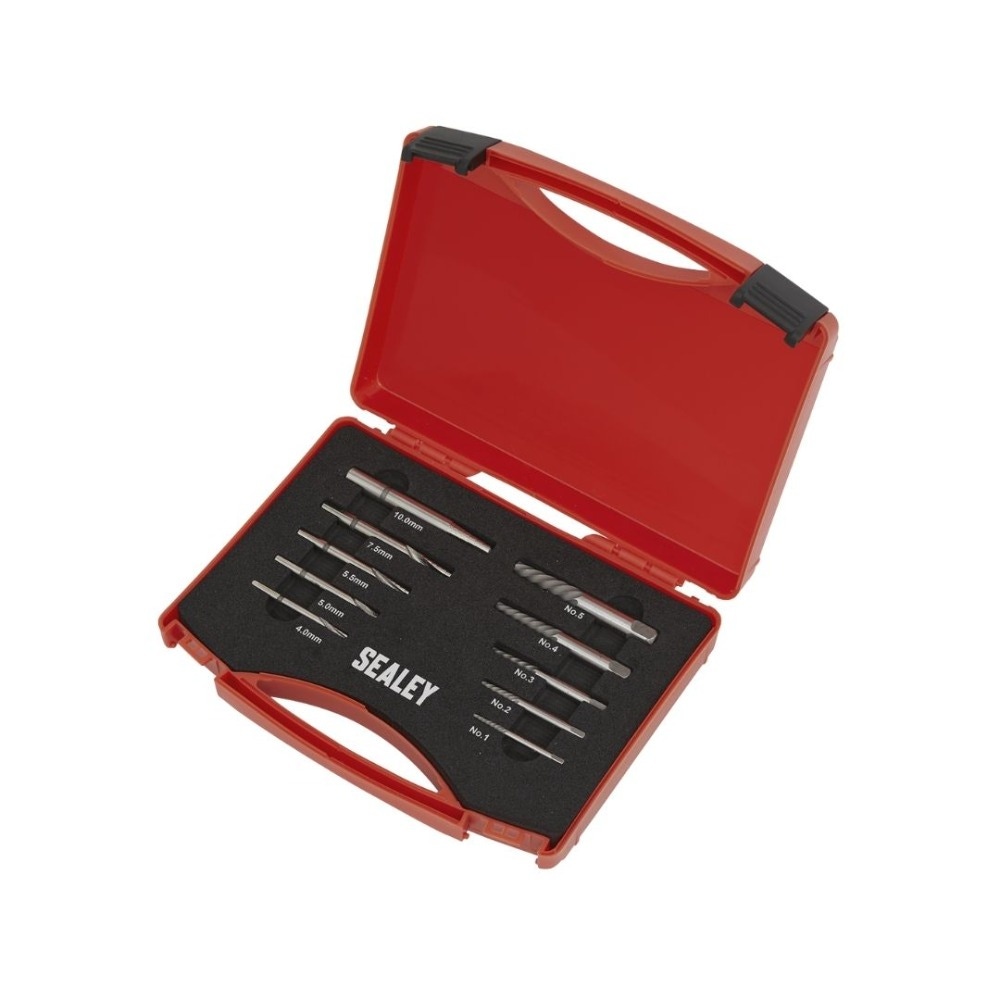 Sealey AK8187 Step Drill Screw/Bolt Extractor Set 10pc