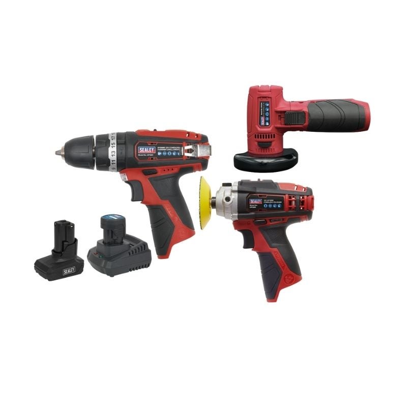 Sealey CP1200COMBO7 SV12 Series 3 x 12V Cordless Power Tool Combo Kit