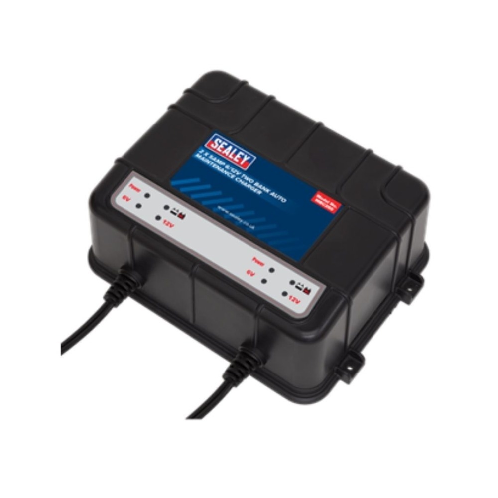 Sealey MBC250 Two Bank 6/12V 10Amp (2 x 5A) Auto Maintenance Charger