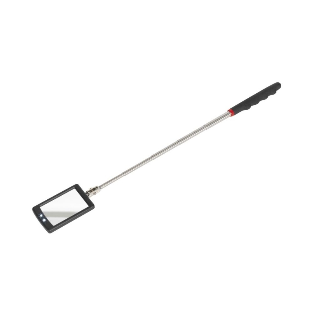 Sealey S0948 Telescopic Inspection Mirror 52 x 83mm with 2 LEDs