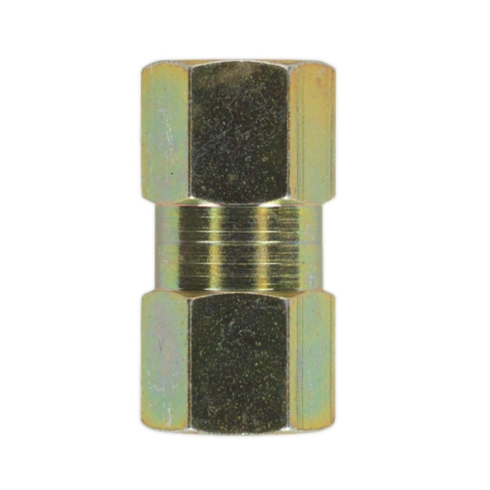 Sealey BC10100F Brake Tube Connector M10 x 1mm Female to Female Pack of 10