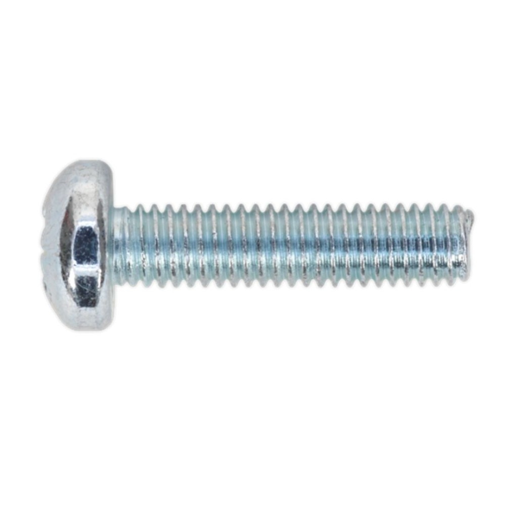 Sealey MSP625 Machine Screw M6 x 25mm Pan Head Pozi Zinc Pack of 50