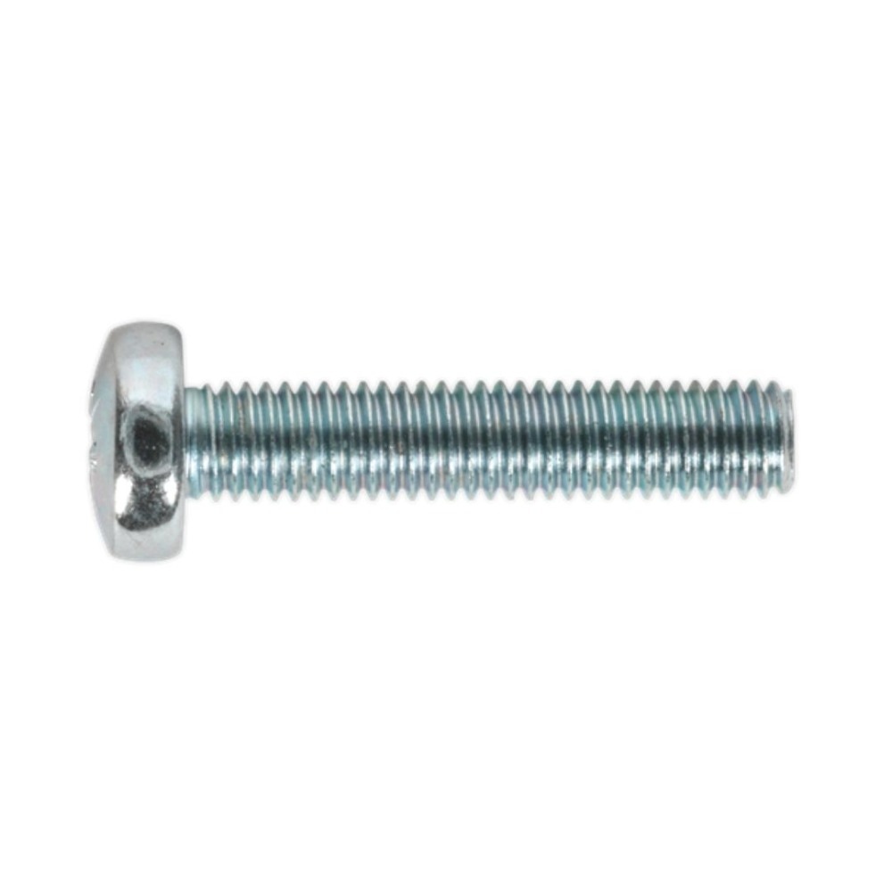 Sealey MSP525 Machine Screw M5 x 25mm Pan Head Pozi Zinc Pack of 50