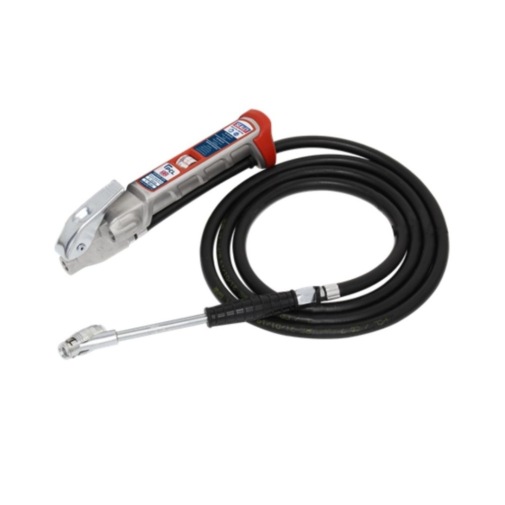 Sealey SA37/95 Tyre Inflator 2.5m Hose with Twin Clip-On Connector