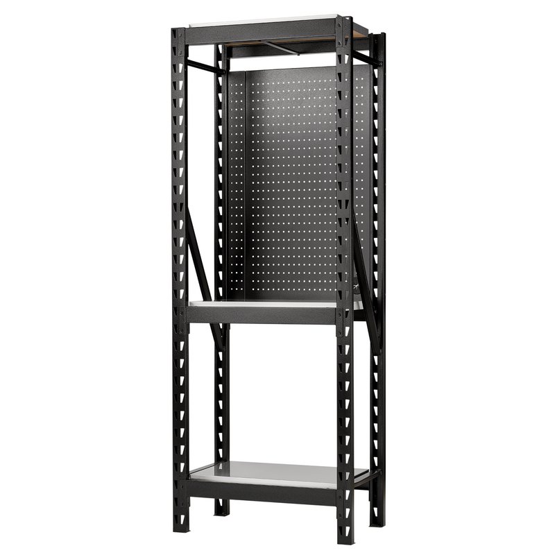 Draper 27971 BUNKER 17 Piece Modular 3 Tier Racking with Stainless Steel Shelving and Pegboards, 750mm
