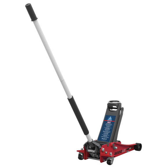 Sealey 3000LE Trolley Jack 3tonne Low Entry Rocket Lift Red