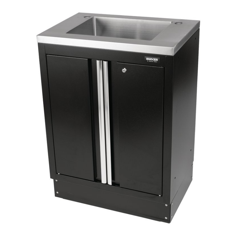 Draper 31034 BUNKER Modular 2 Door Floor Cabinet with Sink, 680mm