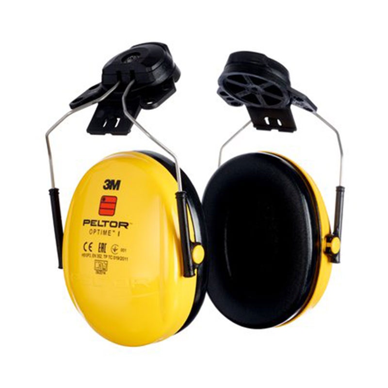 3M PELTOR Optime I Ear Defenders, 26 dB, Yellow, Helmet Mounted attachment, H510P3E-405-GU