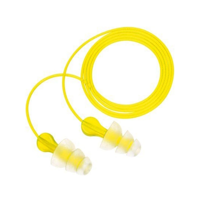 3M E-A-R Tri-Flange Earplugs, Vinyl Cord, 29dB, PN-01-005 - 100 Pair