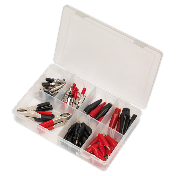 Sealey AB023CA Crocodile Clip Assortment 60pc Black & Red