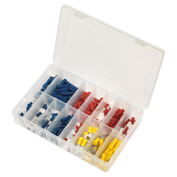 Sealey AB038MT Crimp Terminal Assortment 200pc Blue, Red & Yellow