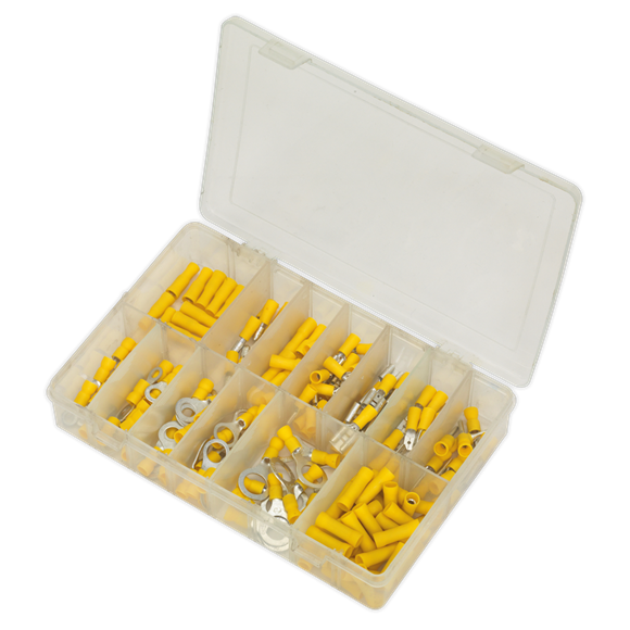 Sealey AB041YT Crimp Terminal Assortment 140pc Yellow