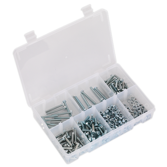 Sealey AB049SNW Setscrew, Nut & Washer Assortment 444pc High Tensile M5 Metric