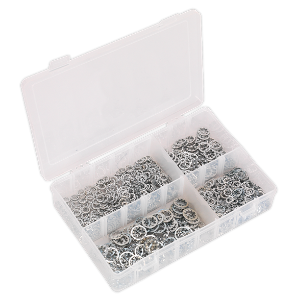 Sealey AB057LW Lock Washer Assortment 1000pc Serrated Internal M5-M10 Metric