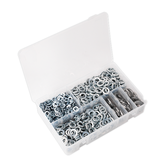 Sealey AB058SW Spring Washer Assortment 1010pc DIN 127B M6-M16 Metric Zinc