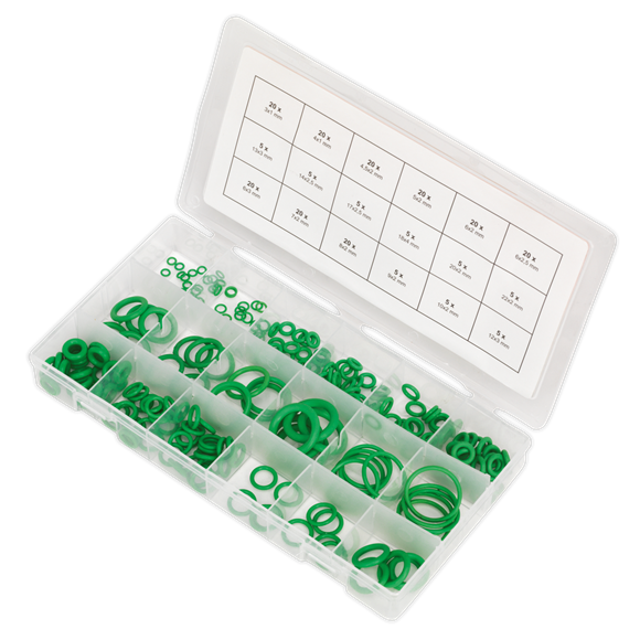 Sealey ACOR225 Air Conditioning Rubber O-Ring Assortment 225pc - Metric