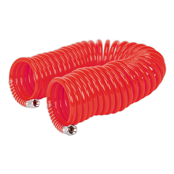 Sealey AH10C/6 PU Coiled Air Hose 10m x Ø6mm with 1/4
