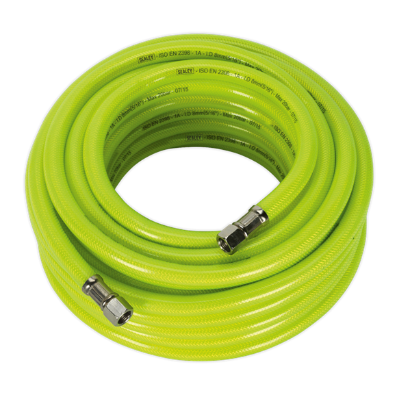 Sealey AHFC15 Air Hose High-Visibility 15m x Ø8mm with 1/4