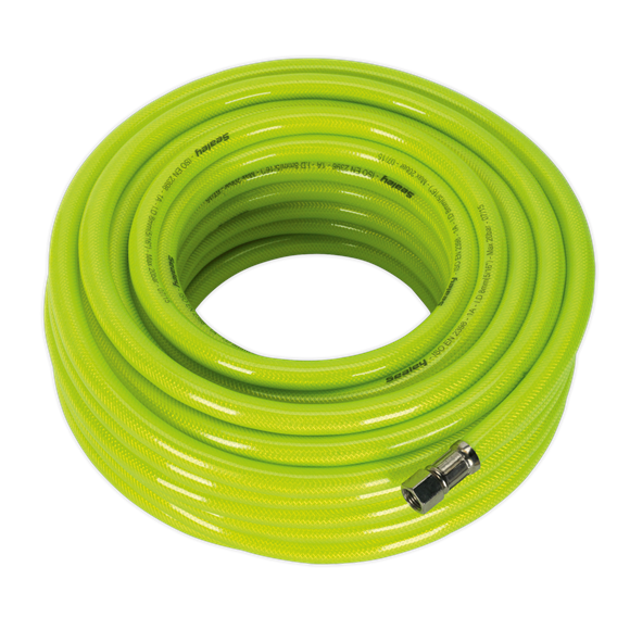 Sealey AHFC20 Air Hose High-Visibility 20m x Ø8mm with 1/4