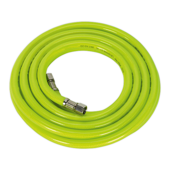 Sealey AHFC5 Air Hose High-Visibility 5m x Ø8mm with 1/4