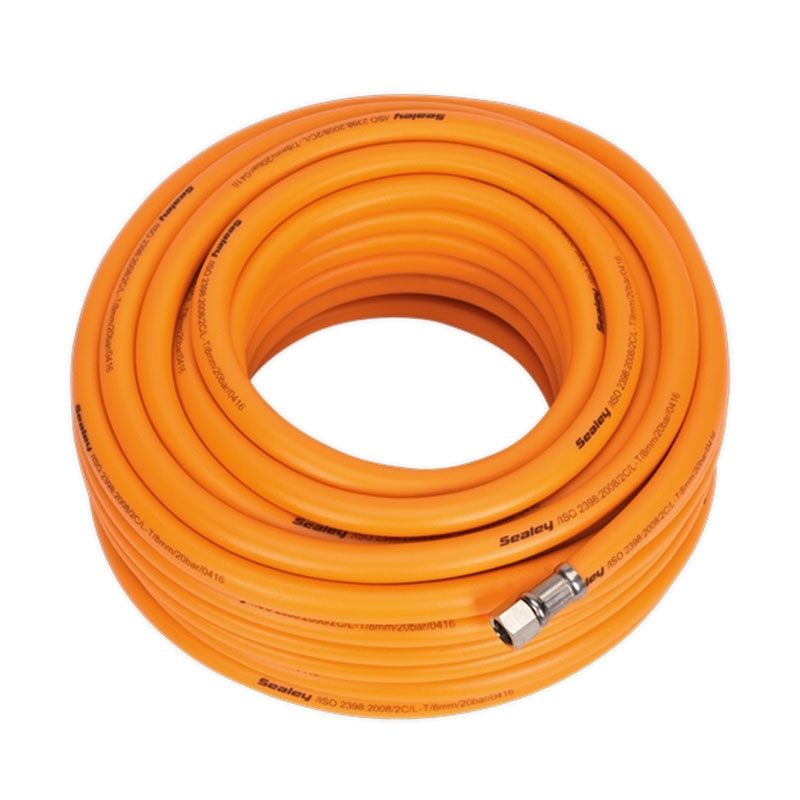 Sealey AHHC20 Air Hose 20m x Ø8mm Hybrid High-Visibility with 1/4