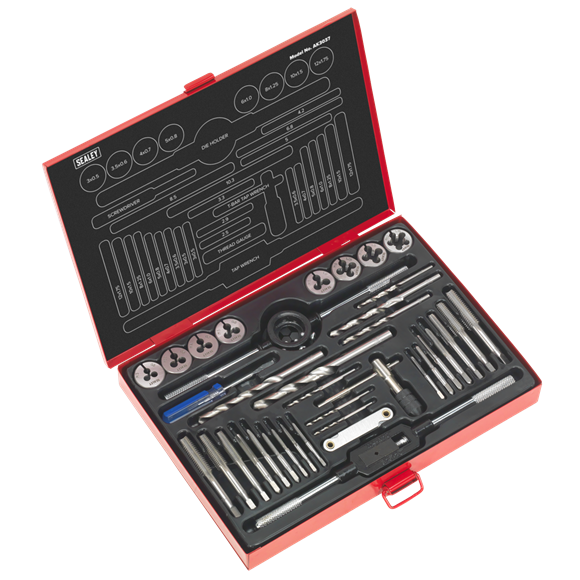 Sealey AK3037 Tap & Die Set 37pc Split Dies - Metric