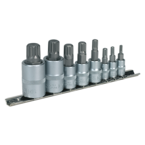 Sealey AK6214 Spline Socket Bit Set 8pc 1/4