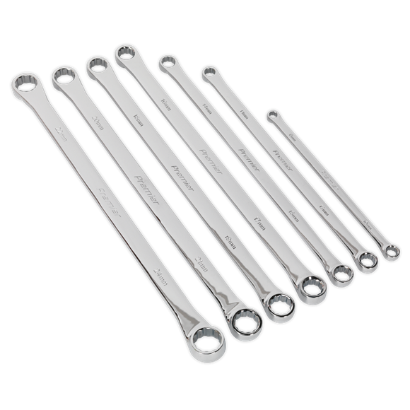 Sealey AK6311 Double End Ring Spanner Set 7pc Extra-Long Metric