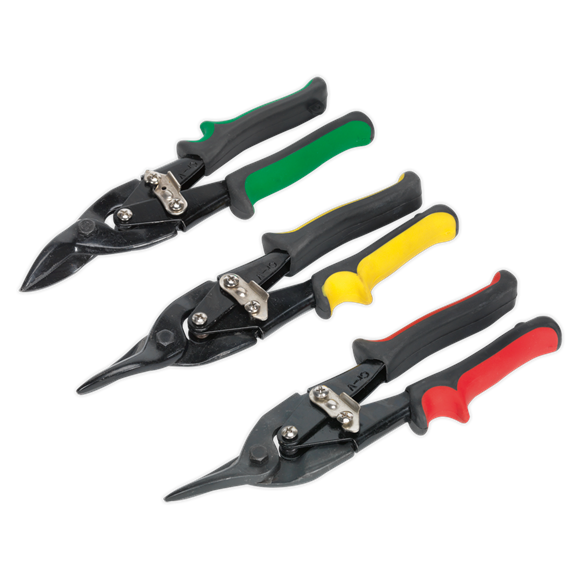 Sealey AK6907 Aviation Tin Snips Set 3pc