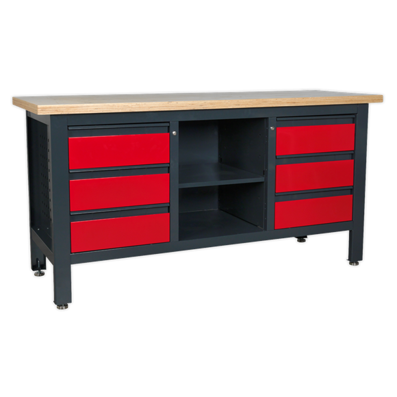 Sealey AP1905D Workstation with 6 Drawers & Open Storage