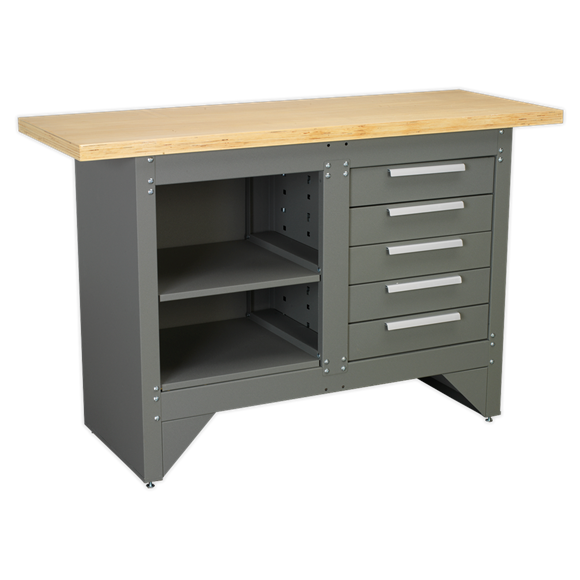 Sealey AP2030BB Workbench with 5 Drawers Ball-Bearing Slides Heavy-Duty