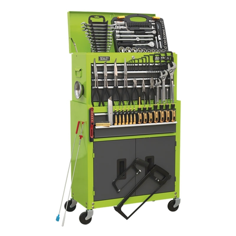 Sealey AP2200COMBOHV American PRO® Topchest & Rollcab Combination 6 Drawer with 170pc Tool Kit - Green/Grey