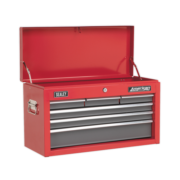 Sealey AP2201BB Topchest 6 Drawer with Ball-Bearing Slides - Red/Grey