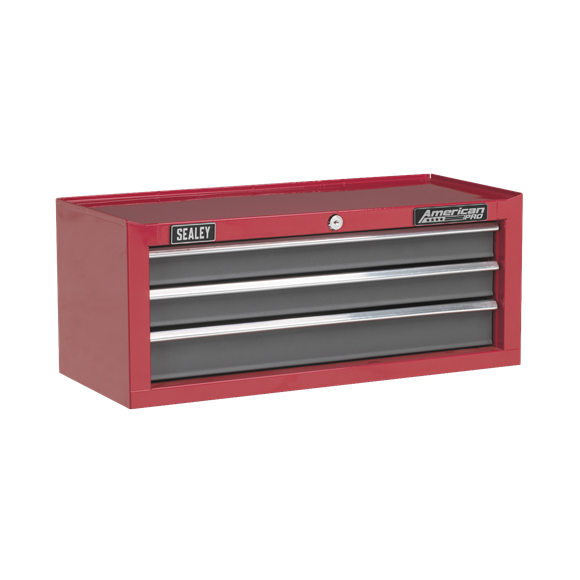 Sealey AP22309BB Mid-Box 3 Drawer with Ball-Bearing Slides - Red/Grey