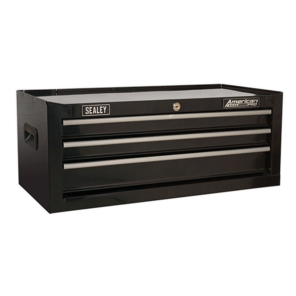 Sealey AP223B Mid-Box 3 Drawer with Ball-Bearing Slides - Black