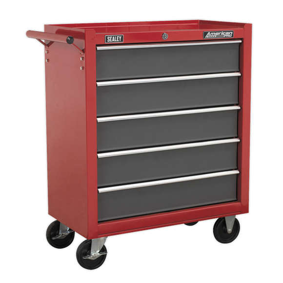 Sealey AP2250BBCOMBO Topchest & Rollcab Combination 14 Drawer with Ball-Bearing Slides - Red/Grey & 239pc Tool Kit