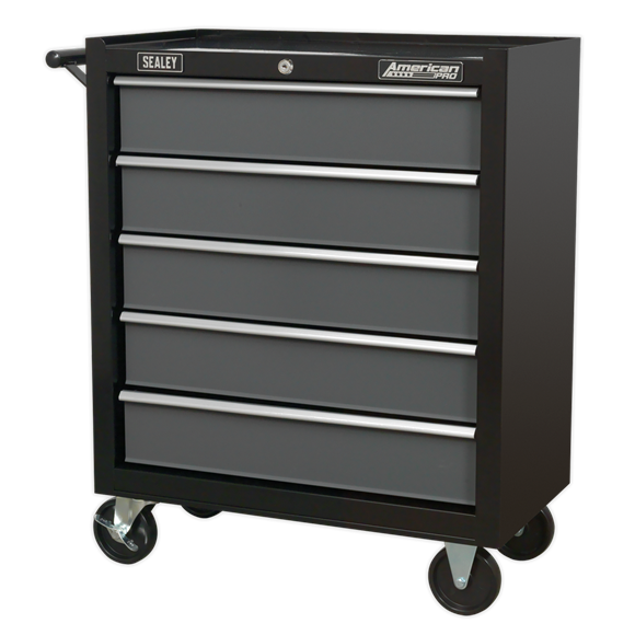 Sealey AP2505B Rollcab 5 Drawer with Ball-Bearing Slides - Black/Grey