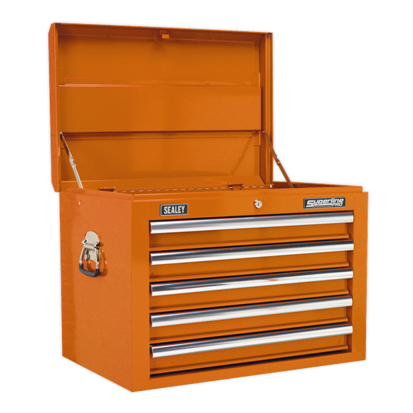 Sealey AP26059TO Topchest 5 Drawer with Ball Bearing Slides - Orange