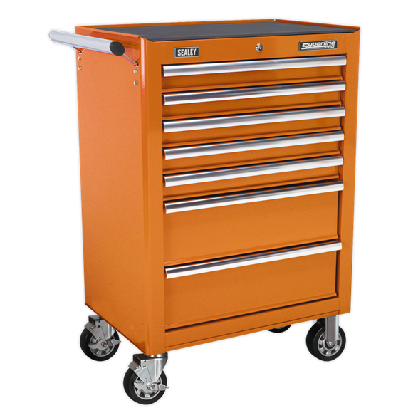 Sealey AP26479TO Rollcab 7 Drawer with Ball Bearing Slides - Orange