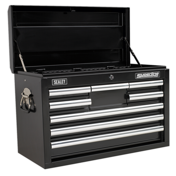 Sealey AP33089B Topchest 8 Drawer with Ball Bearing Slides - Black