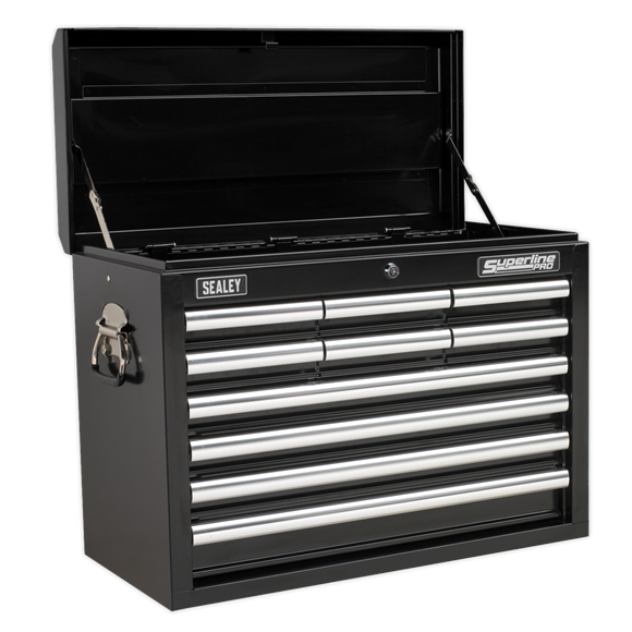 Sealey AP33109B Topchest 10 Drawer with Ball Bearing Slides - Black