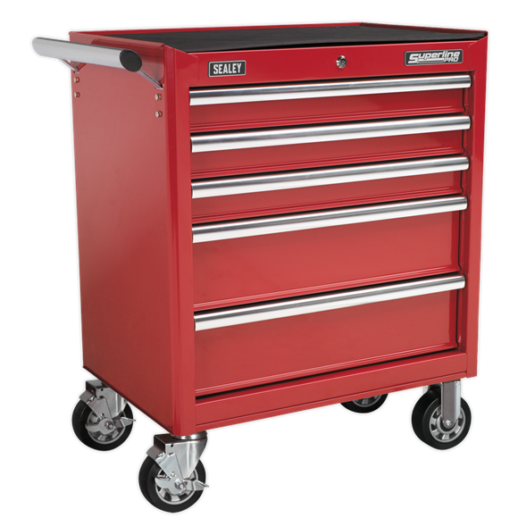 Sealey AP33459 Rollcab 5 Drawer with Ball Bearing Slides - Red