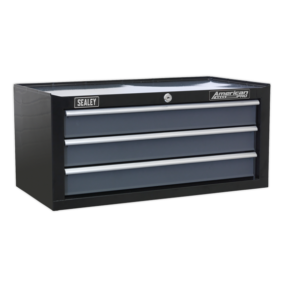 Sealey AP3503TB Mid-Box 3 Drawer with Ball Bearing Slides - Black/Grey