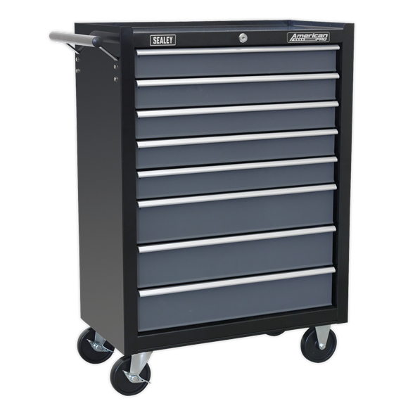 Sealey AP3508TB Rollcab 8 Drawer with Ball Bearing Slides - Black/Grey