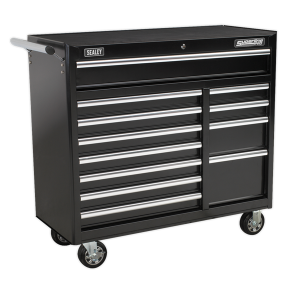 Sealey AP41120B Rollcab 12 Drawer with Ball Bearing Slides Heavy-Duty - Black